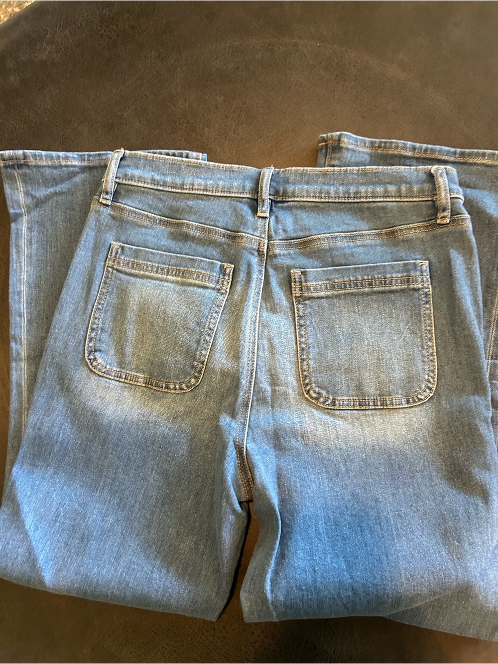 LOFT Medium Blue Denim Jeans with Contrast Stitching